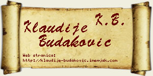 Klaudije Budaković vizit kartica